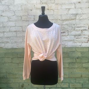 Quilted Blush Pink Loungewear Sweatshirt